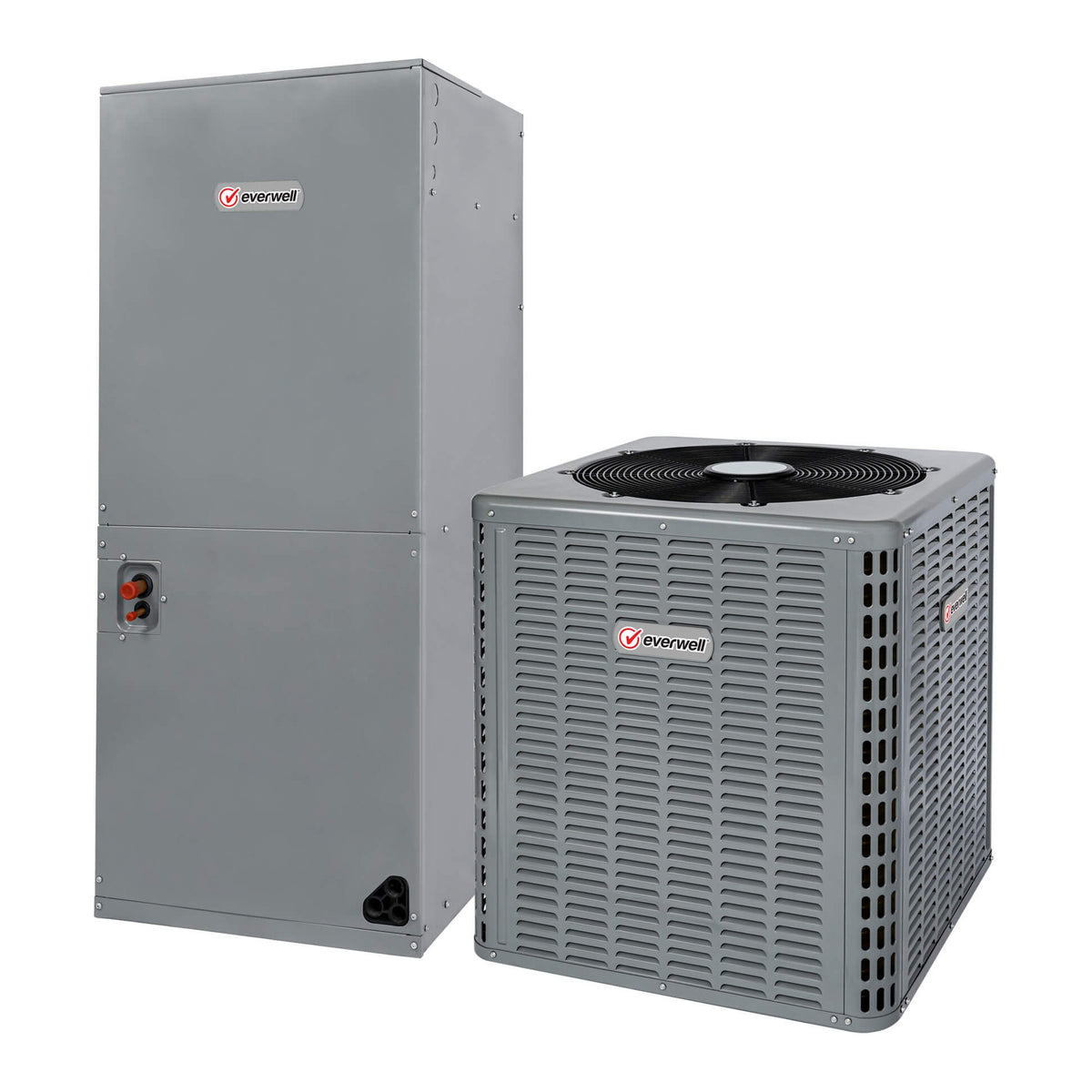 Everwell CAC-15 Heat Pump complete system with AHC Air Handler: condenser and air handler, manufacturer system photo