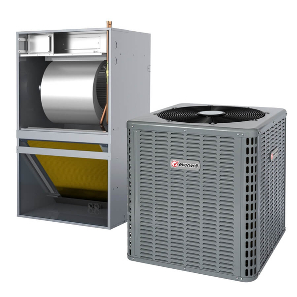 Everwell CAC-15 Air Conditioner — Complete System with FAHC Front-Return Air Handler 1.5 Ton