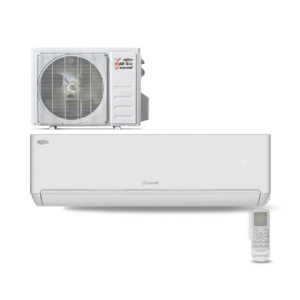 Everwell MKTH-17 Single-Zone Wall Mount Ductless Mini Split Heat Pump — 12,000-36,000 BTU, up to 20 SEER2, R-32 12,000 BTU · 115V