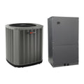 Trane 5TTR6 Air Conditioner System with 5TMM5 Wall Mount Air Handler: outdoor condenser and indoor air handler shown side by side (manufacturer photos)